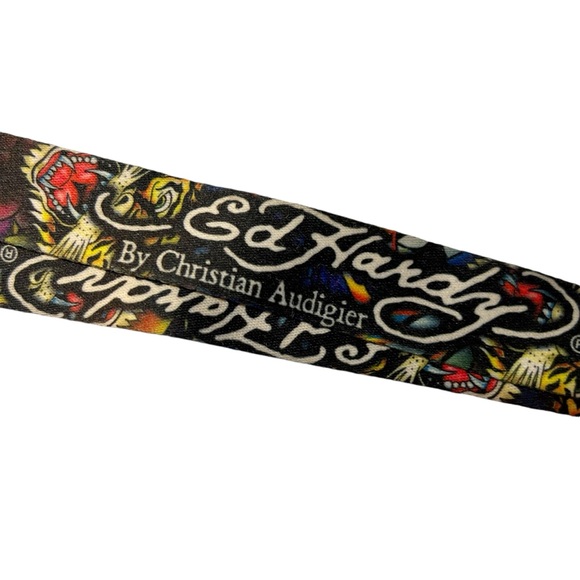 Ed Hardy Lanyard Licensed Key Tag ID Holder Y2K Black Logo - Picture 3 of 4